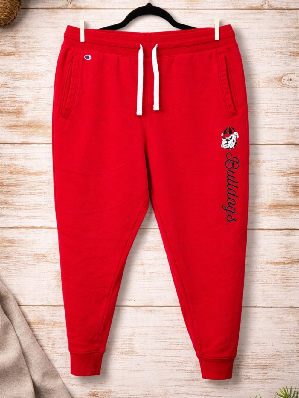 UGA Georgia Bulldogs Champion Jogger Sweatpants Red Size XL 2XL